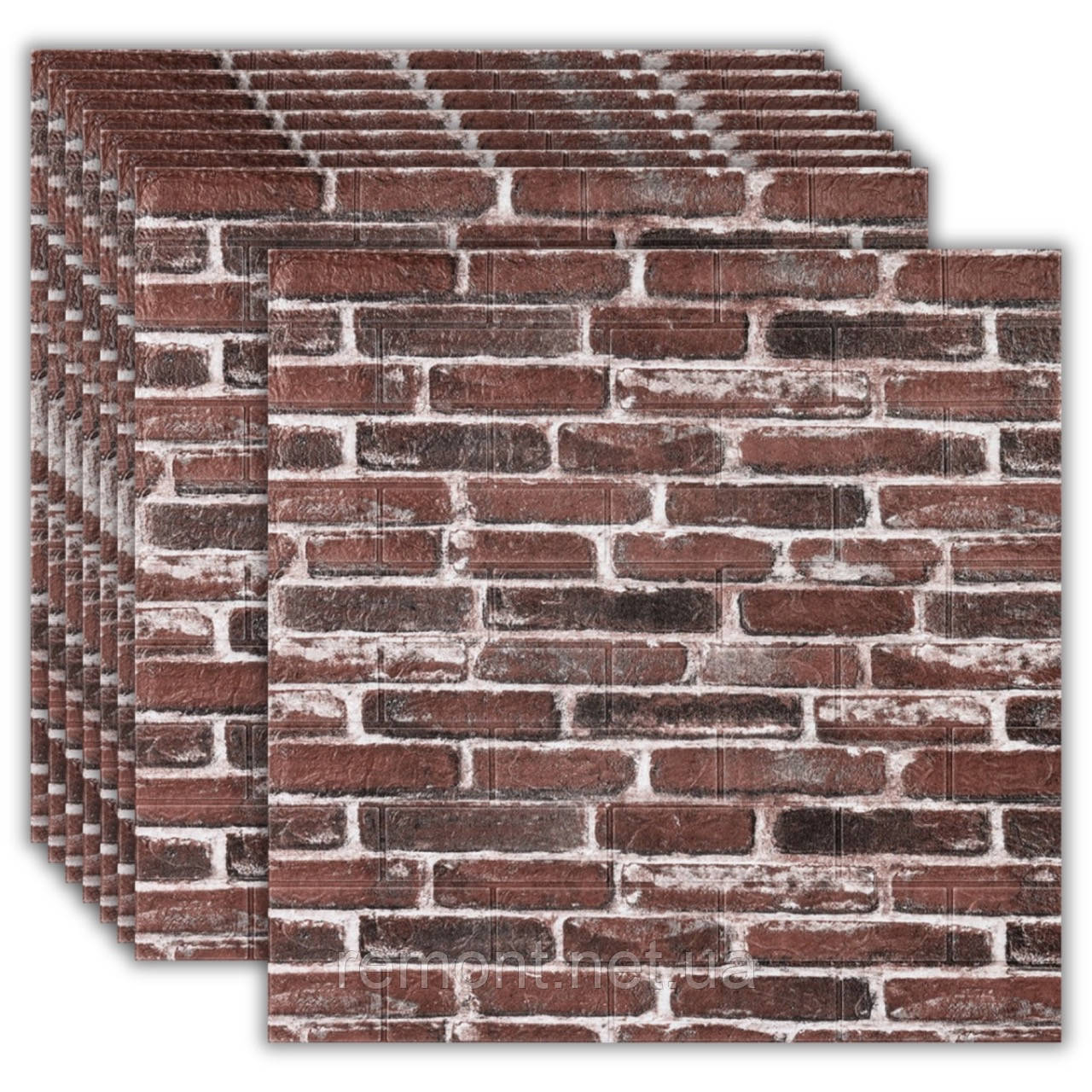 №43 Самоклеюча 3D панель "Катеринославська цегла" 77×70 см товщина 3 мм, фото 1