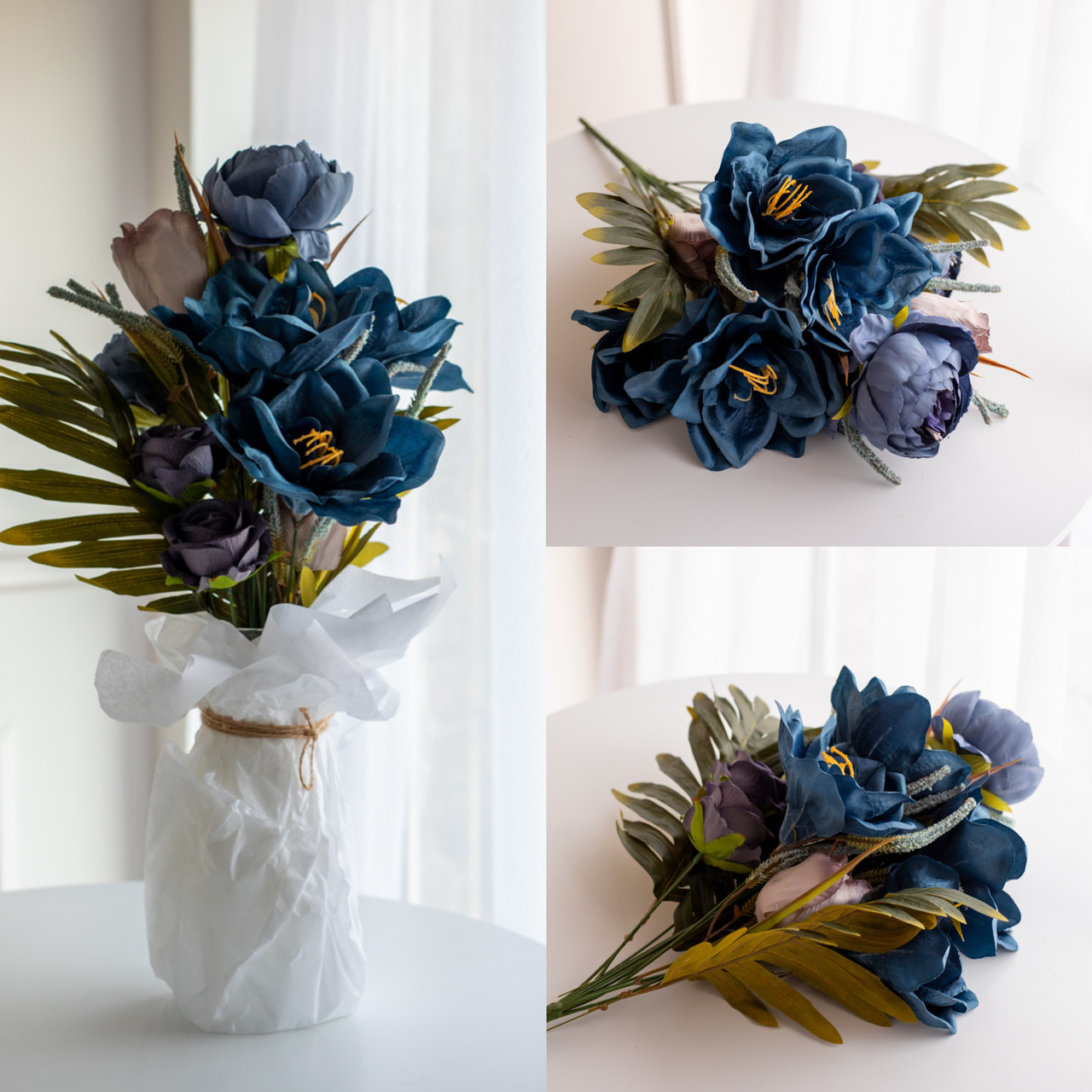 Букет-композиція з амаралісу , тюльпанів , троянд та піонів, фото 1