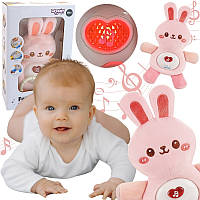 Интерактивная игрушка для малышей со светом и звуком,  для сна Woopie Baby Bunny Pink