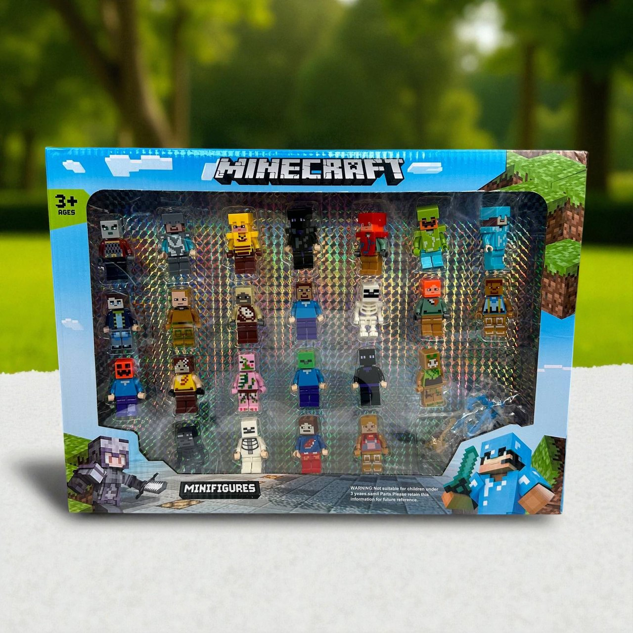 Фігурки конструктор-лого 24 шт герої Майнкрафт, набір фігурок чоловічки Minecraft, фото 1