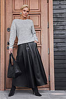 Повітряний жіночий джемпер з натуральної вовни світло-сірий