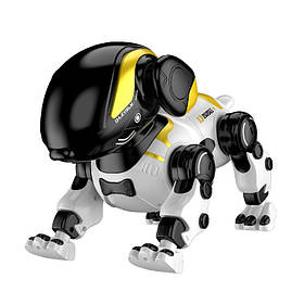 Інтерактивна іграшка робот собака RIAS Electric Pet Robot Dog LH-R1S зі світловими ефектами та Пультом ДУ White-Black (3_07597)