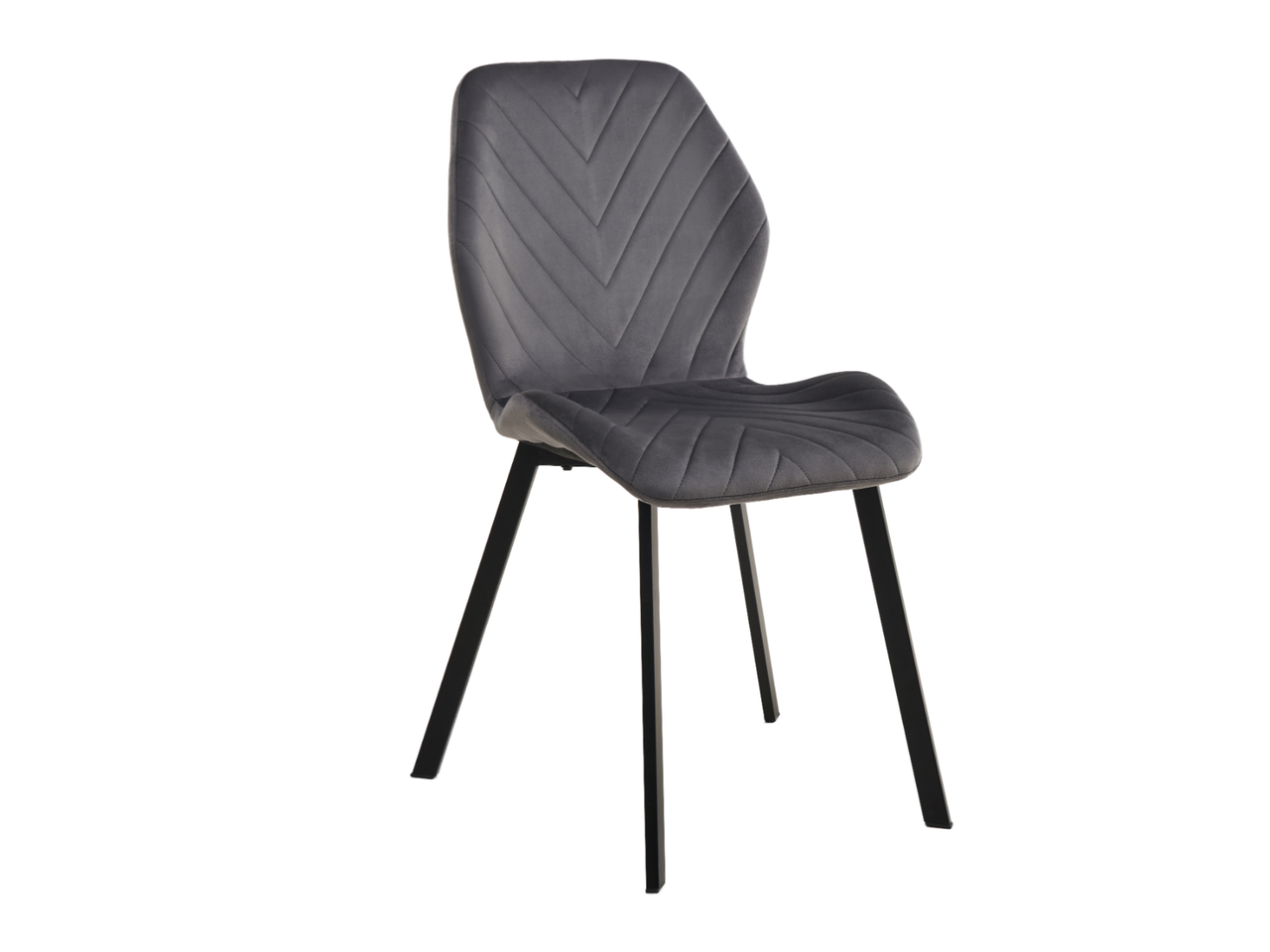 Стілець N-54 темно-сірий велюр + чорний, фото 1
