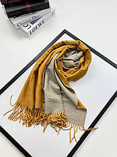 Теплий двосторонній шарф кашеміровий Скай 180*70 см жовтий