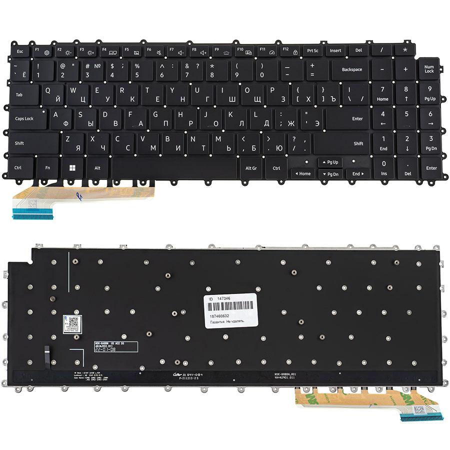 Клавіатура для ноутбука SAMSUNG (950QBD, 930QBD) rus, black, без кадру, підсвічування клавіш (ОРИГИНАЛ), фото 1
