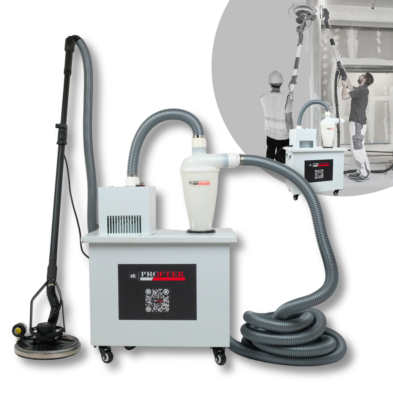 Шліфмашина для стін і стель жираф із промисловим пилососом 2в1 Profter K-22 (1700 Вт), фото 1