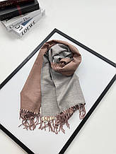 Теплий двосторонній шарф кашеміровий Скай 180*70 см мокко