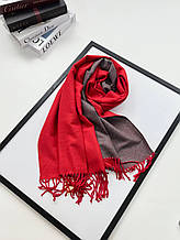 Теплий двосторонній шарф кашеміровий Скай 180*70 см червоний