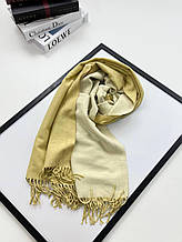 Теплий двосторонній шарф кашеміровий Скай 180*70 см пісочний