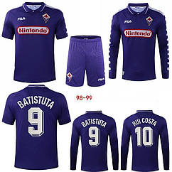 Форма чоловіча ретро Батистута 9 Руї Кошта 10 Фіорентина Batistuta Rui Costa Florentina 1998-1999 футболка