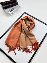 Теплий двосторонній шарф кашеміровий Скай 180*70 см помаранчевий