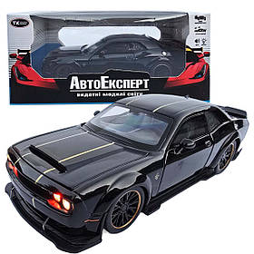 Машинка металева Dodge Challenger SRT Hellcat Додж 1:32 чорний світло звук 16*7*4,5см (23622)