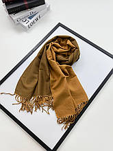 Теплий двосторонній шарф кашеміровий Скай 180*70 см коричневий