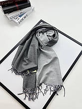 Теплий двосторонній шарф кашеміровий Скай 180*70 см сірий