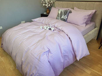 Постільна білизна Королева Ночі (Сатин Жатка Premium) | Полуторний комплект | 50х70 | Однотонний бузковий