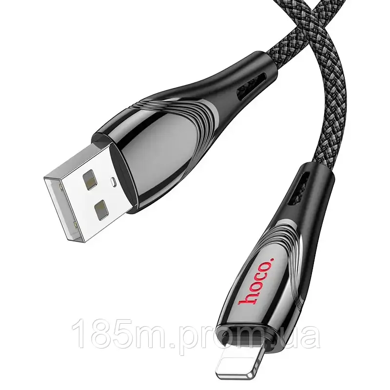 Кабель HOCO U133 USB - lightning 2.4A 1.2м чорний, фото 1
