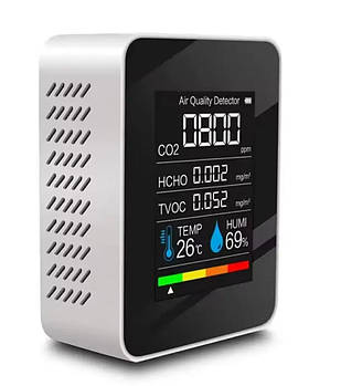 Аналізатор повітря 3 в 1, датчик вуглекислого газу з вимірюванням вологості та температури, HCHO, TVOC