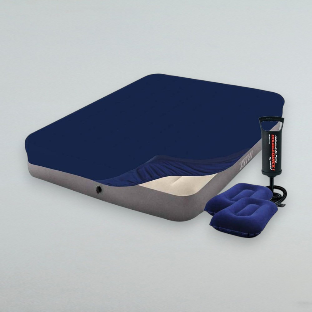 Матрац Intex 64103-3 Fiber-Tech™ із ручним насосом, чохлом і подушками, фото 1