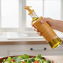 Дозатор для олії скляний 300 мл 1739 А-Плюс, стиль «Бамбук»