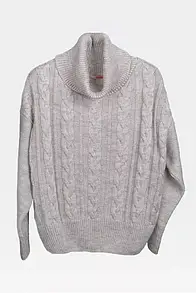 Жіночий джемпер з коміром-хомутом обʼємної вʼязки NITA MKLN2104-1