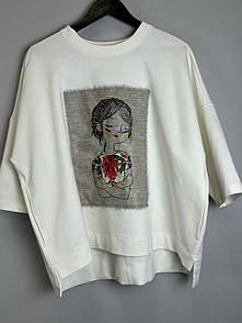 Жіночий світшот oversize з вишивкою Ляля Modna KAZKA MKNK56657