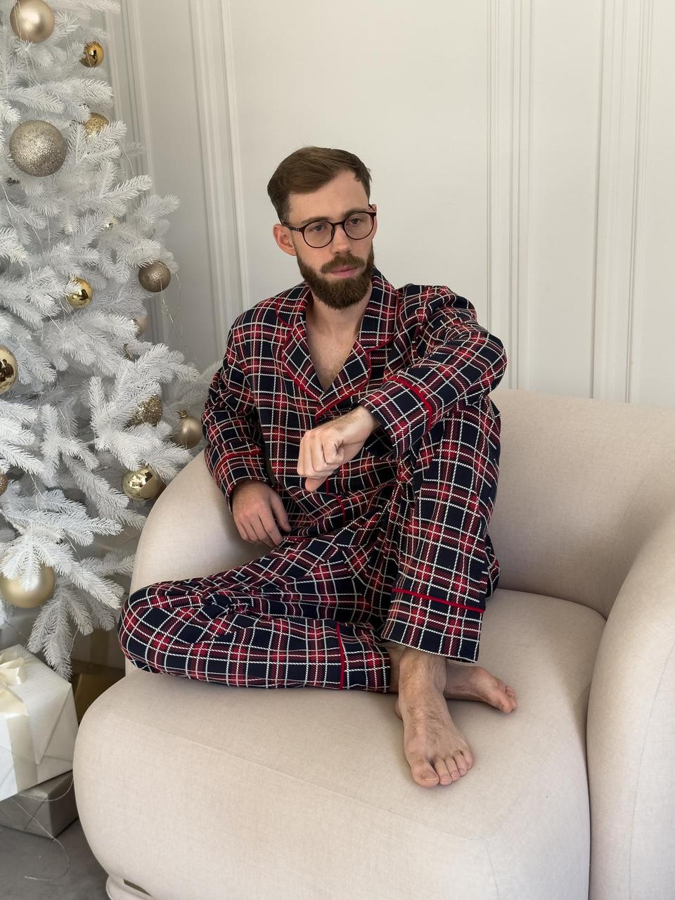 Чоловіча тепла піжама COSY з начосом "Oxford", фото 1