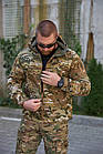 🔥  Куртка Soft Shell "Bayraktar" - Multicam  (для полювання та риболовлі, тактичні, теплі, військові), фото 5
