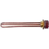 Тен для бойлера з термостатом 1500W (мідний) L=265mm фланець 54mm 1 трубка під датчик, фото 3