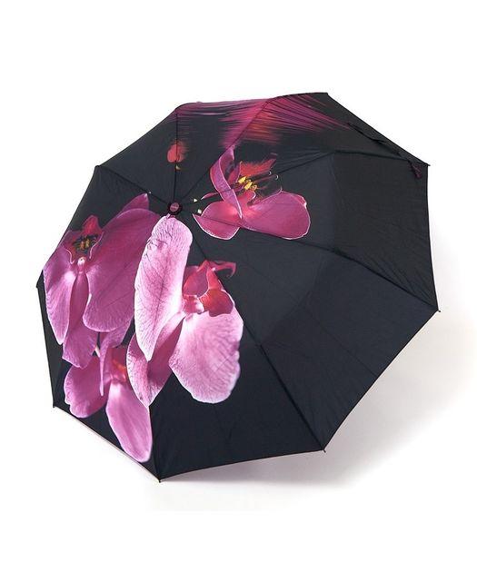 Парасоля Susino 3094 Max comfort автомат жіночий на 9 спиць принтом Квіти Чорно-бузкова, фото 1