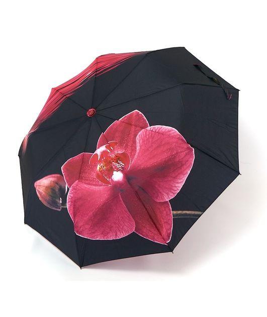 Парасоля Susino 3094 Max comfort автомат жіночий на 9 спиць принтом Квіти Чорно-малинова, фото 1