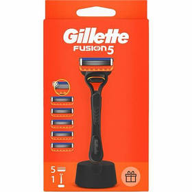 Станок для гоління + змінні касети Gillette Fusion 5 (1ст. + 5шт. + підставка)