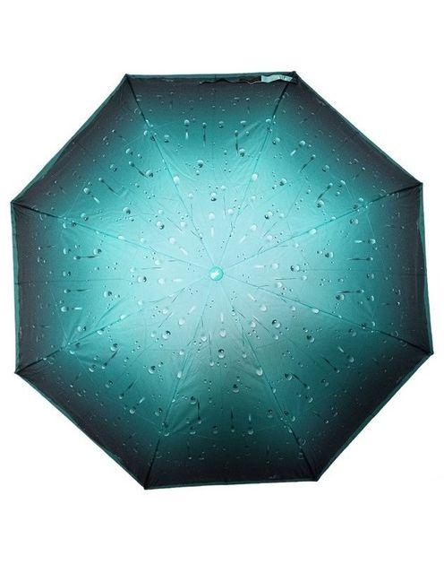 Парасолька Toprain 2056 напівавтомат жіночий на 8 спиць Краплі Зелена, фото 1