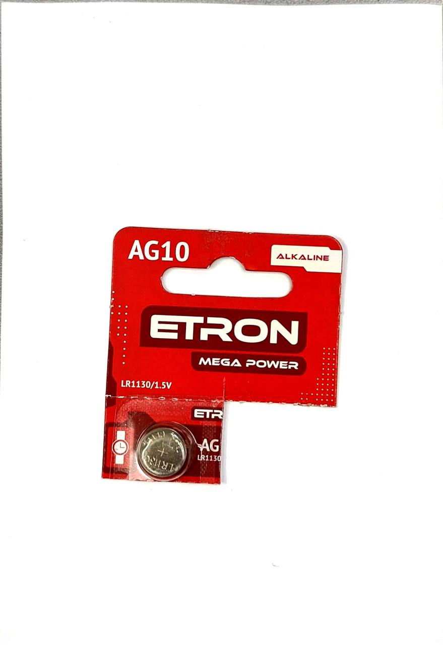 Батарейка ETRON Mega Power AG10-C10 (LR1130) алкалайн (10), фото 1
