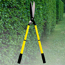 Садові ножиці по живоплоті для кущів з телескопічними ручками 55 см Жовтий