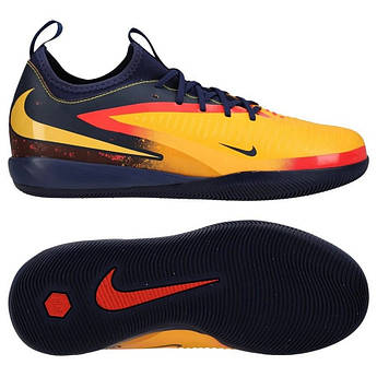 Футзалки дитячі Nike Phantom 6 Low Academy Erling Haaland IC Junior HQ2036-800, Темно-синій, Розмір (EU) — 33