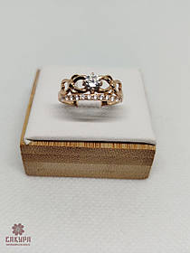 Золота Каблучка зі вставкою цирконій