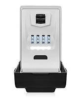 Сейф зовнішній CH-799 (137 мм) з кодовим замком металевий антивандальний (Сірий із чорним)