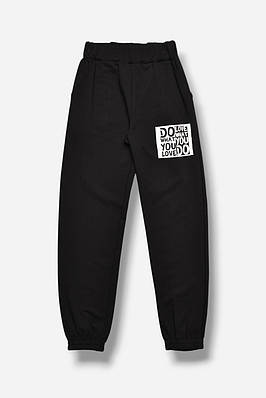 Спортивні штани для дівчинки чорного кольору р.128 208082T Безкоштовна доставка