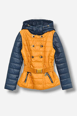 Куртка дитяча для дівчинки демісезонна гірчичного кольору р.130 208071T Безкоштовна доставка
