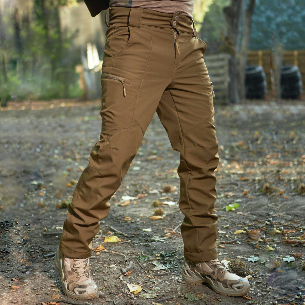 🔥 Штани утеплені "Klos - SoftShell" (Койот) штани тактичні, карго, ВСУ, теплі, фото 1