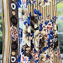 Простирадло махрове мікрофібра коричневе в квітах євро розмір 230*200 см №4