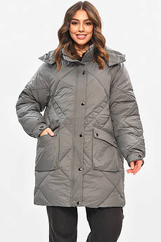 Куртка жіноча демісезонна напівбатальна сірого кольору 208200M