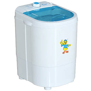 Напівавтоматична портативна міні пральна машинка до 10 л для прання до 4.5 кг 250 Вт Біло-блакитна