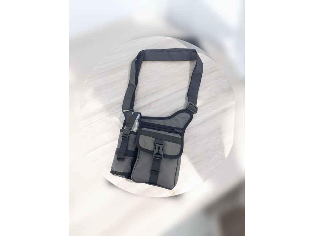 Сумка-слінг сірий 23,5*28см JACK LU м.24502 плащівка ТМ SP, фото 1