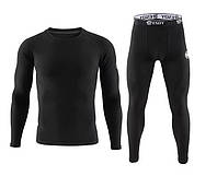 Тактична військова зимова термобілизна ESDY мікрофліс Чорна до -20