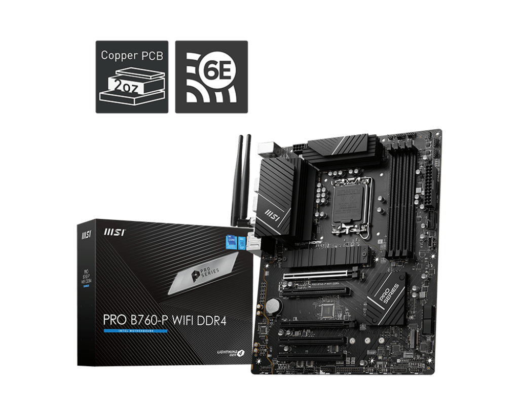 Материнська плата MSI PRO B760-P Wi-Fi DDR4 (s1700, Intel B760, PCI-Ex16), фото 1