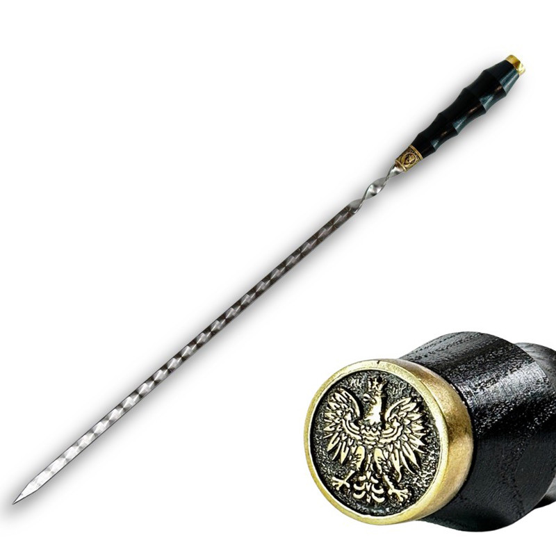 Шампур з дерев'яною ручкою 1 шт Польський герб (коло) SKK14, фото 1