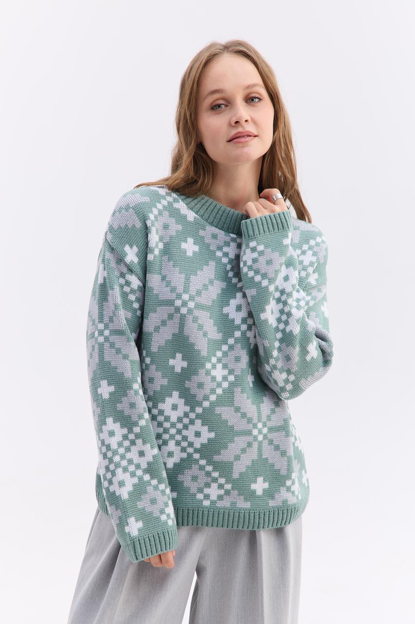 Джемпер "Софійка" (м'ята, сірий, білий)