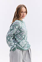 Джемпер "Софійка" (м'ята, сірий, білий), фото 4