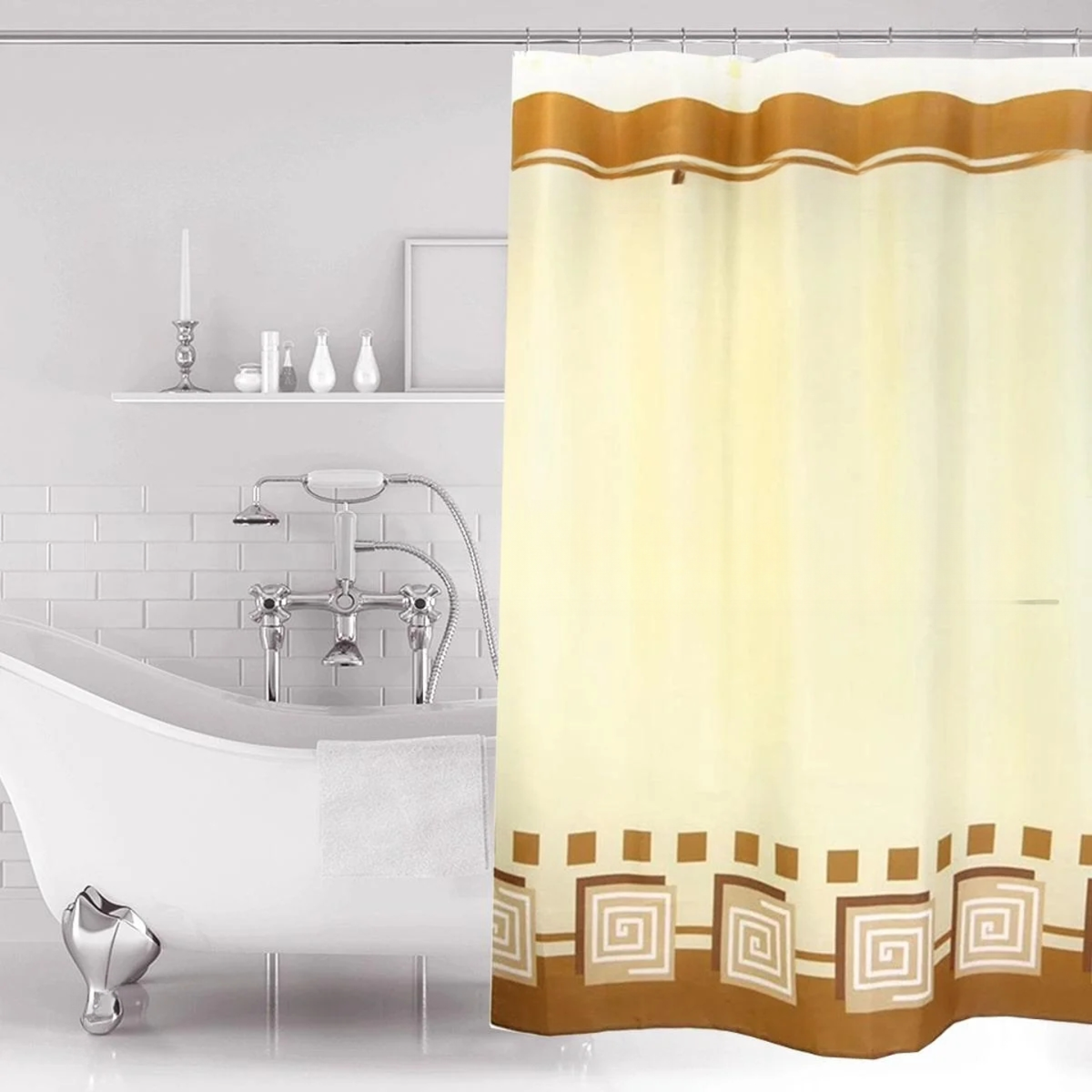 Штора для ванної кімнати Miranda Lykia 180×200 см із кільцями, фото 1